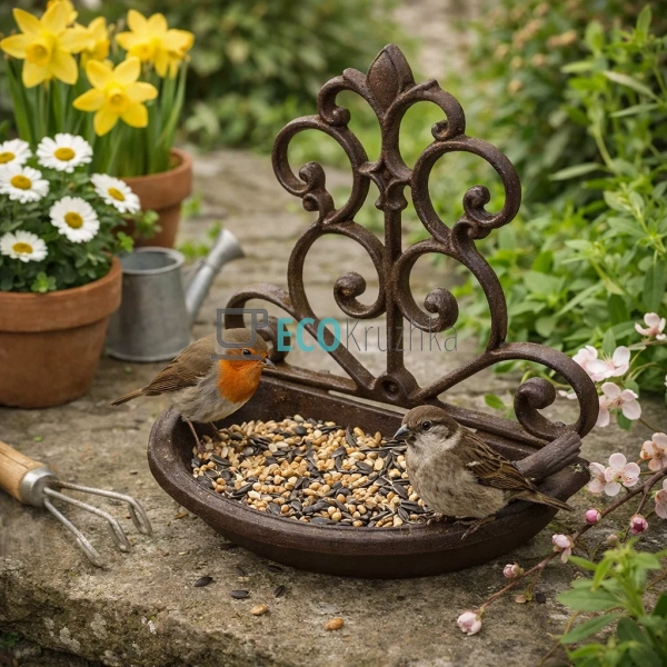 Годівниця для птахів чавунна 19х10х18 см (992-797) Годівниця для птахів чавунна 19х10х18 см (992-797)