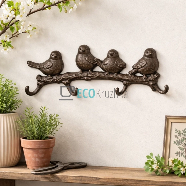 Вішалка Птахи чавунна 32.5х4х12 см (992-778) Вішалка Птахи чавунна 32.5х4х12 см (992-778)