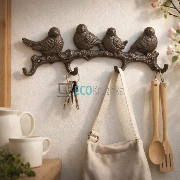 Вішалка Птахи чавунна 32.5х4х12 см (992-778) Вішалка Птахи чавунна 32.5х4х12 см (992-778)