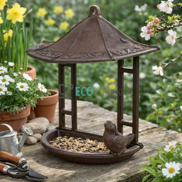 Годівниця для птахів чавунна 23.5х11х24 см (992-795) Годівниця для птахів чавунна 23.5х11х24 см (992-795)