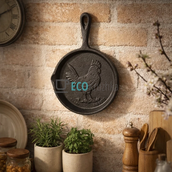 Настінний чавунний декор Сковорода 20×14×1.5 см (992-810 ...