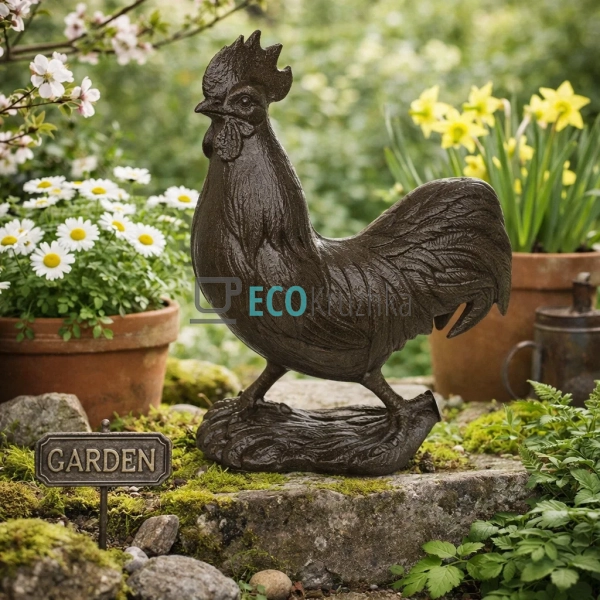 Декоративна чавунна фігура Півень 24х10х33 см (992-801)