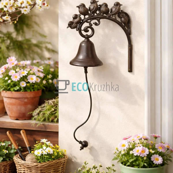 Дзвіночок чавунний з пташками 19х10х23 см (992-784)