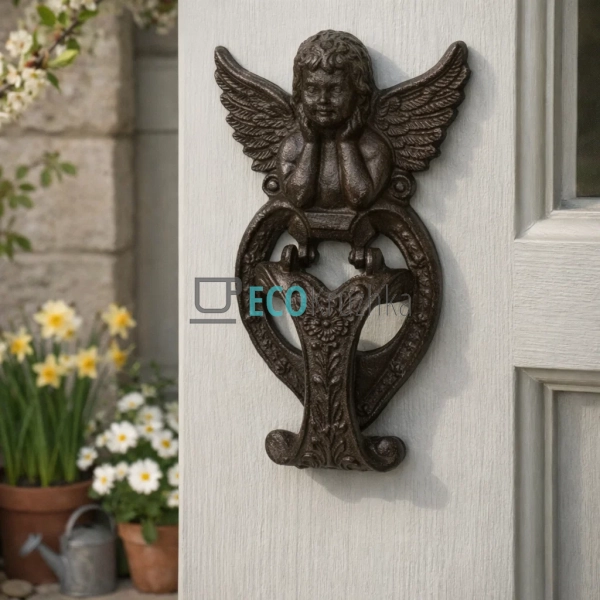 Дверний молоток чавунний Ангел 13.5×3.5×23 см (992-751)