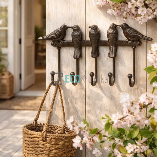 Вішалка Птахи чавунна 28х6х19 см (992-593) Вішалка Птахи чавунна 28х6х19 см (992-593)