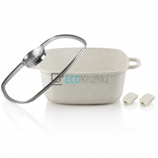 Каструля Edenberg EB-3956 2.8 л квадратна з кришкою та м ...