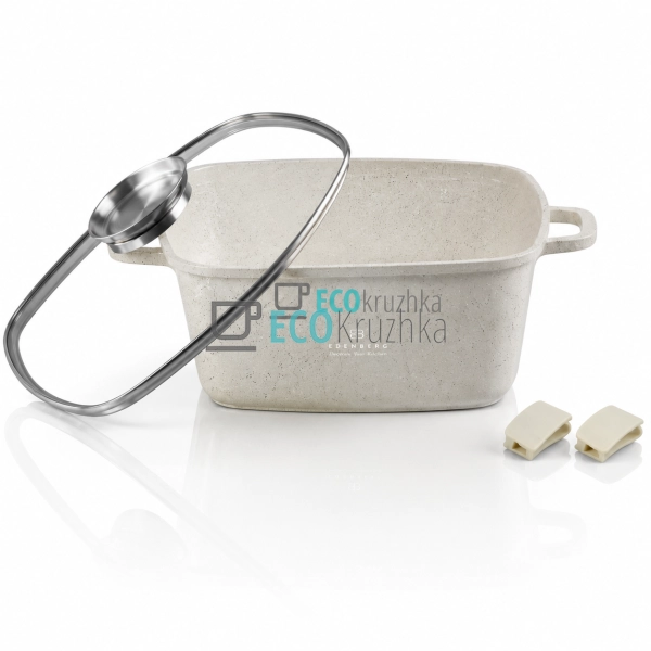 Каструля Edenberg EB-3957 3.7 л квадратна з кришкою та м ...