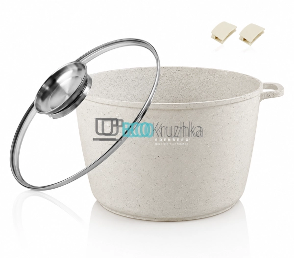 Каструля глибока Edenberg EB-3962 6.2 л з кришкою та мар ...
