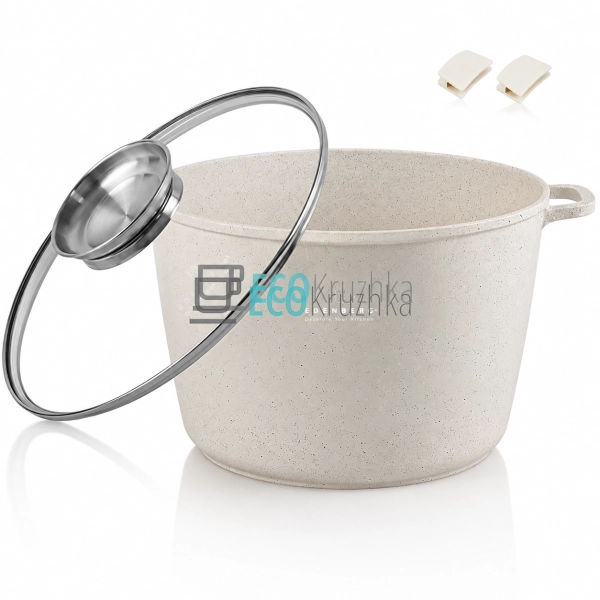 Каструля глибока Edenberg EB-3963 10 л з кришкою та марм ...
