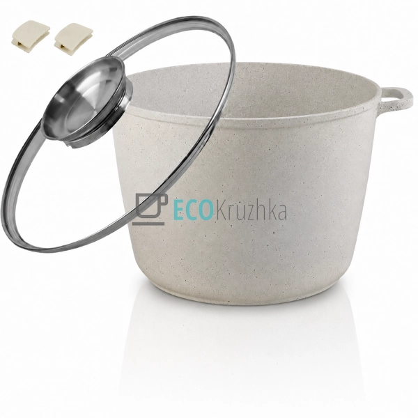 Каструля глибока Edenberg EB-3964 14 л з кришкою та марм ...