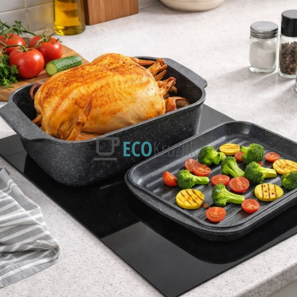 Гусятниця Edenberg EB-4609 6.5 л з гриль-кришкою та марм ...