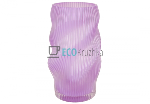 Ваза скляна бузкова 15х25 см (992-474)