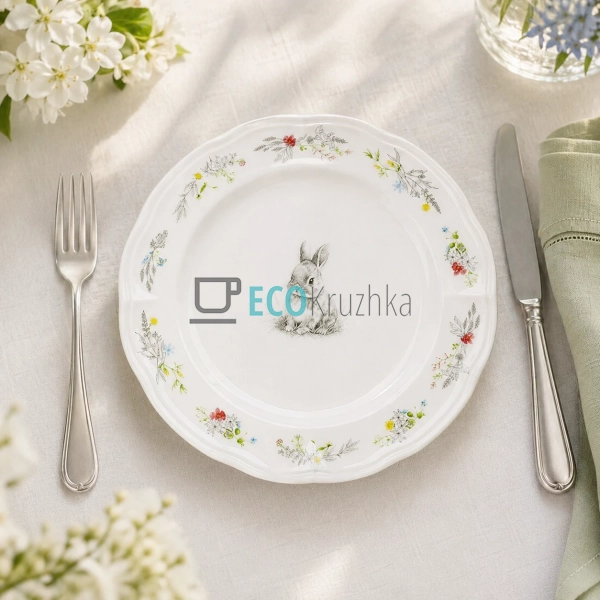 Тарілка порцелянова Зайчик Flower Motives 20.5 см (K281)