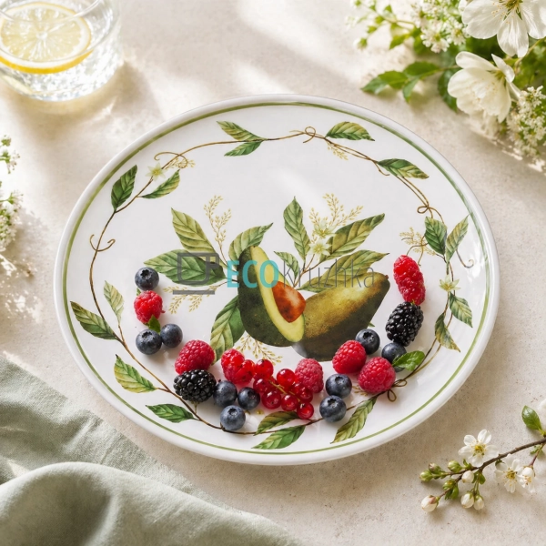 Тарілка порцелянова Avocado Garden 20х1.8 см (K317)