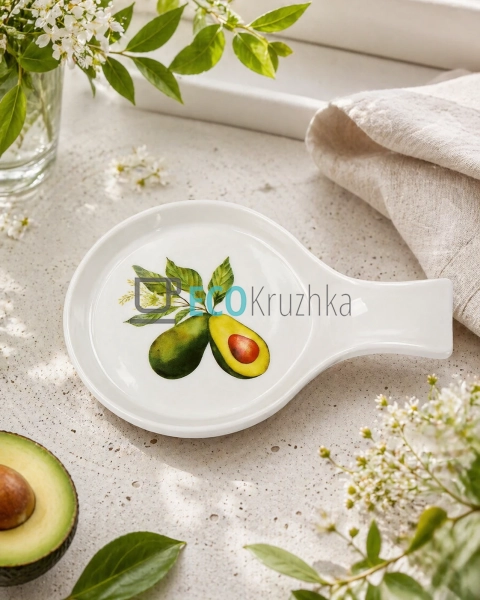 Підставка для ложки порцелянова Avocado Garden 18х12х2.5 ...