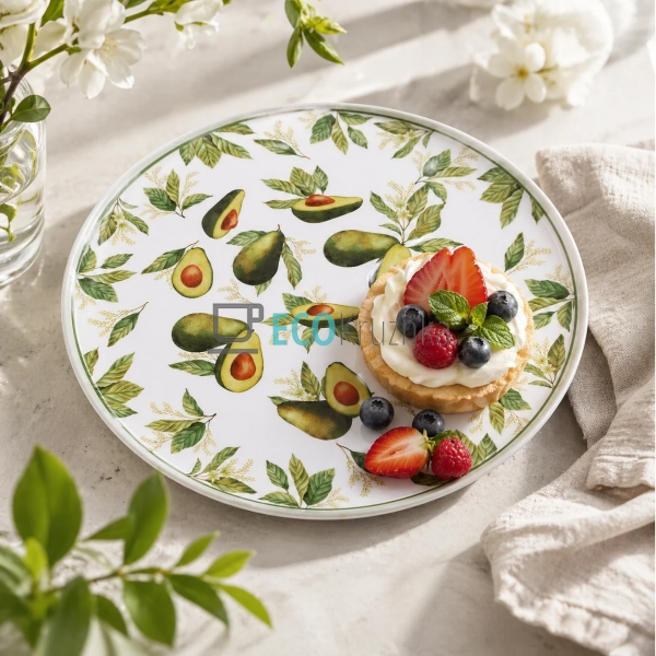 Тарілка порцелянова Avocado Garden 25х2 см (K318)