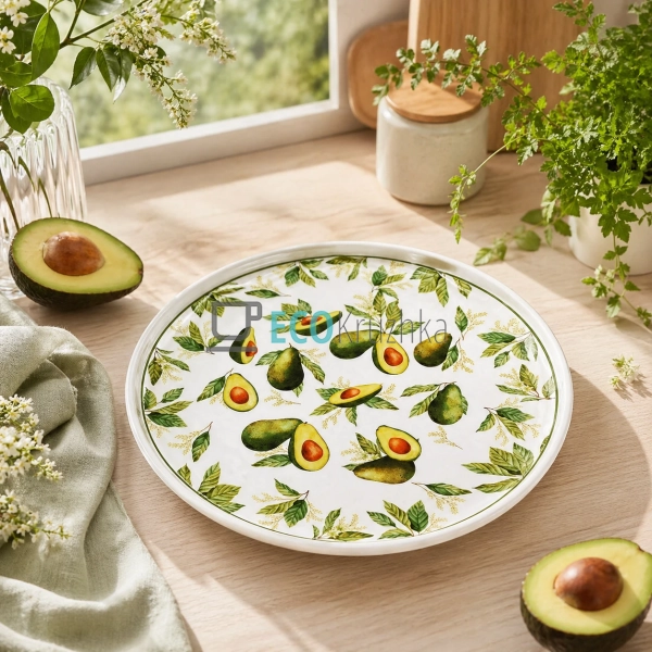 Тарілка порцелянова Avocado Garden 25х2 см (K318)