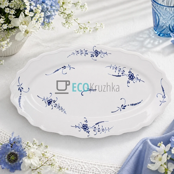 Блюдо порцелянове овальне 36х21х3.5 см (K273)