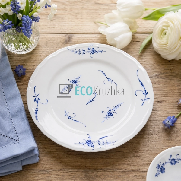 Тарілка порцелянова Azure Blossom 27х2.5 см (K272)