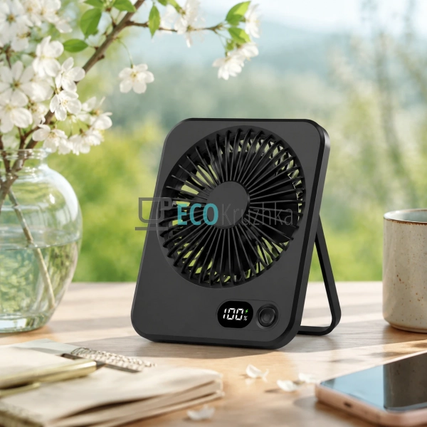 Акумуляторний настільний вентилятор NF-9126 з LED-диспле ...