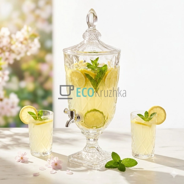 Диспенсер для напоїв із прозорого скла 3 л (448-178)