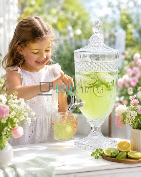 Диспенсер для напоїв із прозорого скла 3 л (448-174)
