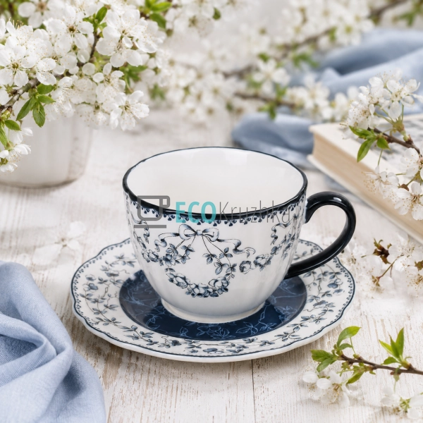 Чашка з блюдцем порцелянові Vintage Blue 270 мл (498-350 ...