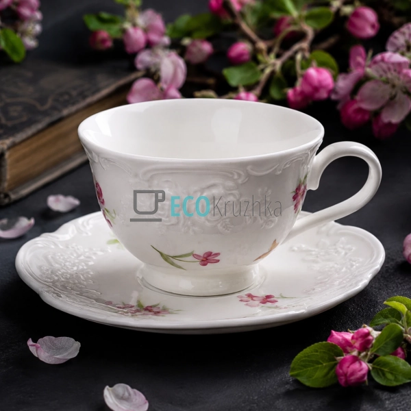 Чашка з блюдцем порцелянові Chateau Roses Collection 250 ...