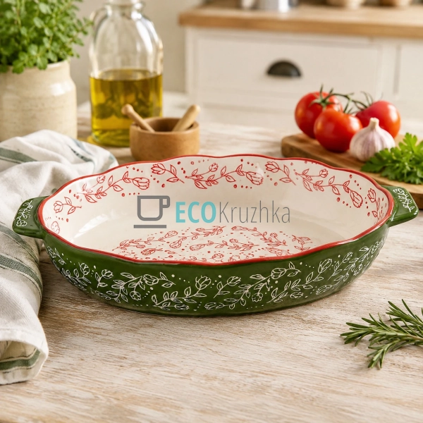 Овальна форма для випічки Country Flowers 35х21.5х6.8 см ...
