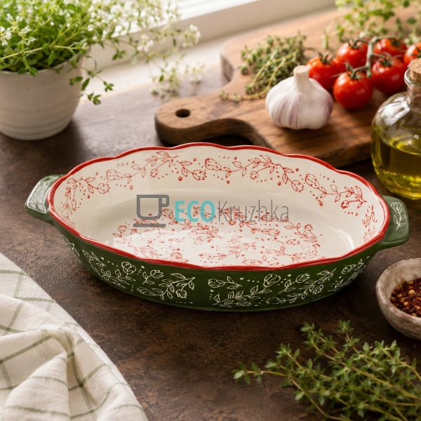 Овальна форма для випічки Country Flowers 29.5х18х5.5 см ...