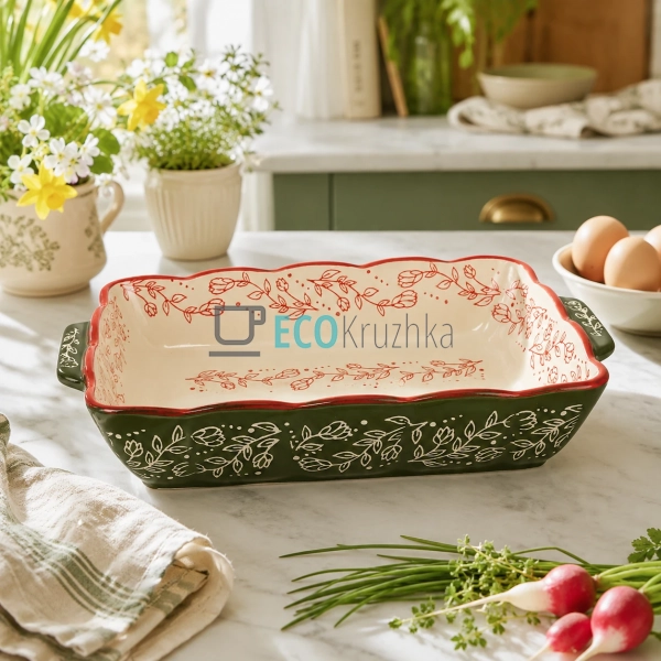 Прямокутна форма для випічки Country Flowers 28х17.5х5.5 ...