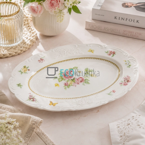 Блюдо порцелянове овальне Chateau Roses Collection 33×21 ...