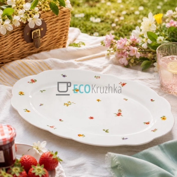 Блюдо порцелянове Cottage Garden 30×21 см для фруктів за ...