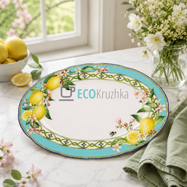 Блюдо порцелянове Giardino di Limone 30×21.5 см для фрук ...