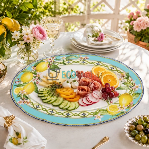 Блюдо порцелянове Giardino di Limone 30×21.5 см для фрук ...