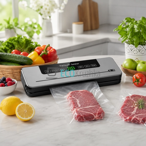 Вакууматор побутовий для продуктів їжі 120W вакуумний па ...