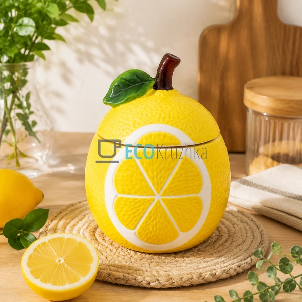 Керамічна банка для зберігання Lemon 700 мл (304-085)