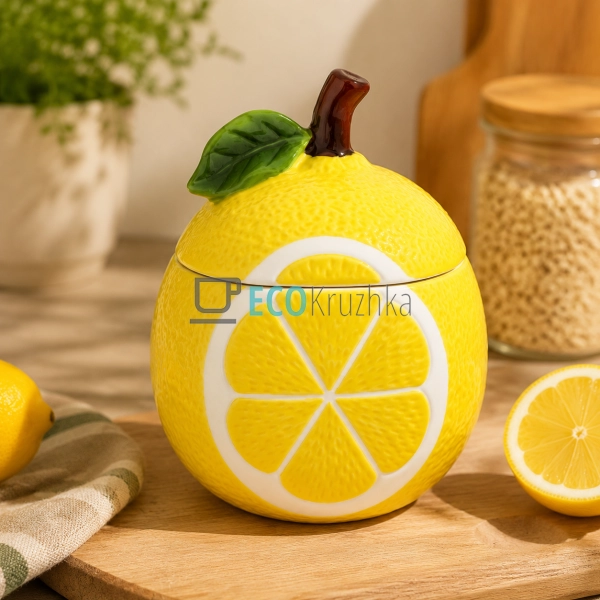 Керамічна банка для зберігання Lemon 700 мл (304-085)