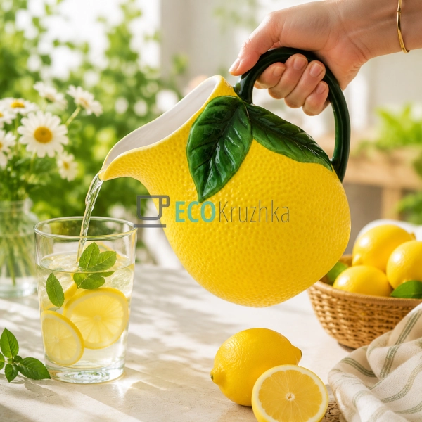 Керамічний глечик Lemon 1.6л, жовтий (304-083)