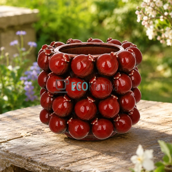 Порцелянова ваза Pomegranate бордова 19×16 см для квітів ... Порцелянова ваза Pomegranate бордова 19×16 см для квітів ...