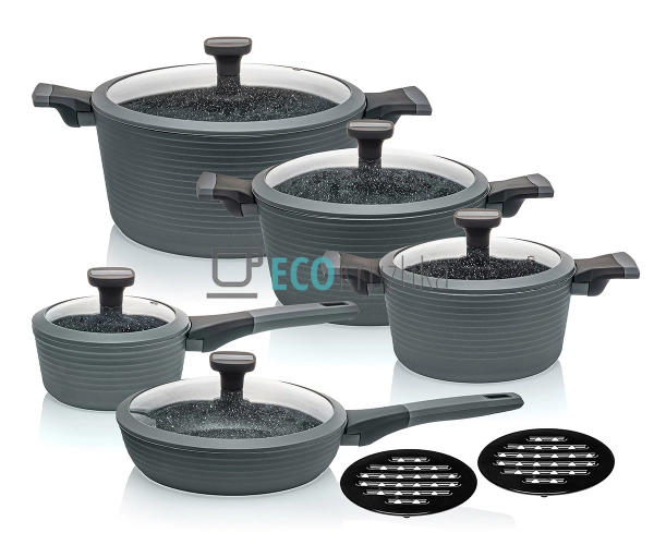 Набір каструль Edenberg 12 предметів з мармуровим антипр ... Набір каструль Edenberg 12 предметів з мармуровим антипр ...