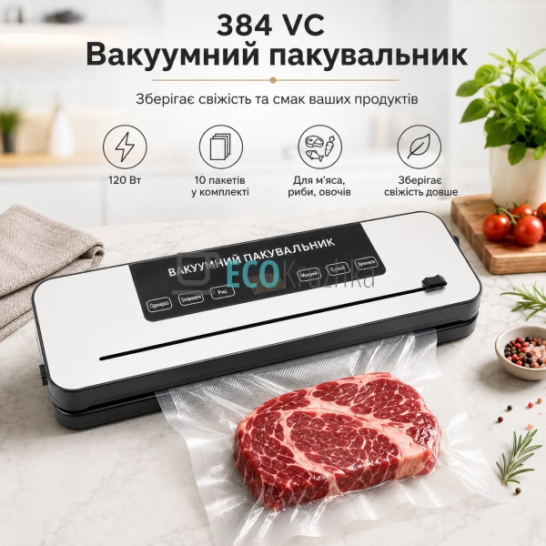Вакууматор для продуктів 120 Вт автоматичний вакуумний п ...