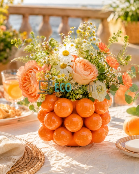 Ваза порцелянова Orange Мандарин D21 х 14 см (457-333)