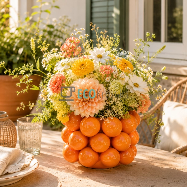 Ваза порцелянова Orange Мандарин D21 х 14 см (457-333)