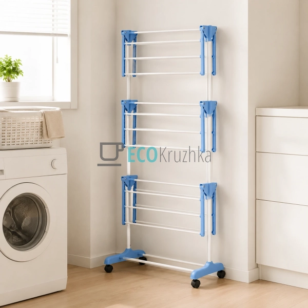 Складана сушарка для білизни на колесах Garment Rack Wit ... Складана сушарка для білизни на колесах Garment Rack Wit ...
