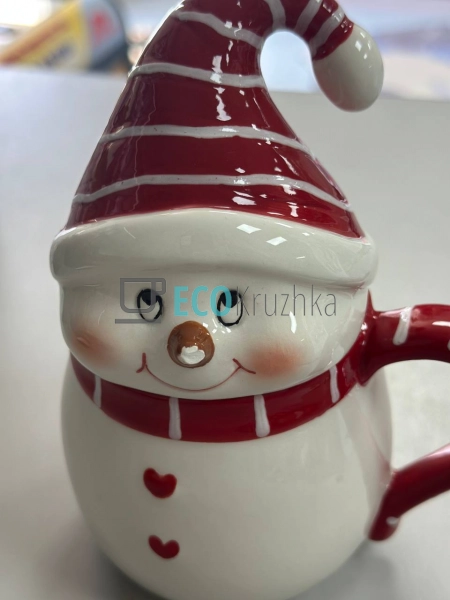 УЦІНКА Кухоль керамічний з фігурною кришкою Милий снігов ... УЦІНКА Кухоль керамічний з фігурною кришкою Милий снігов ...