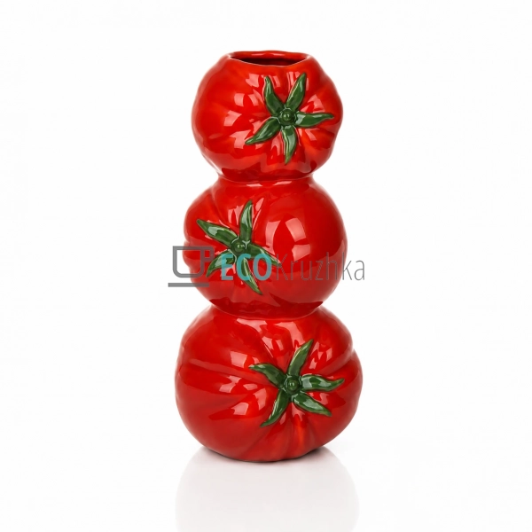 Керамічна ваза Tomato 11,5×10×23,5 см червона (733-825) Керамічна ваза Tomato 11,5×10×23,5 см червона (733-825)