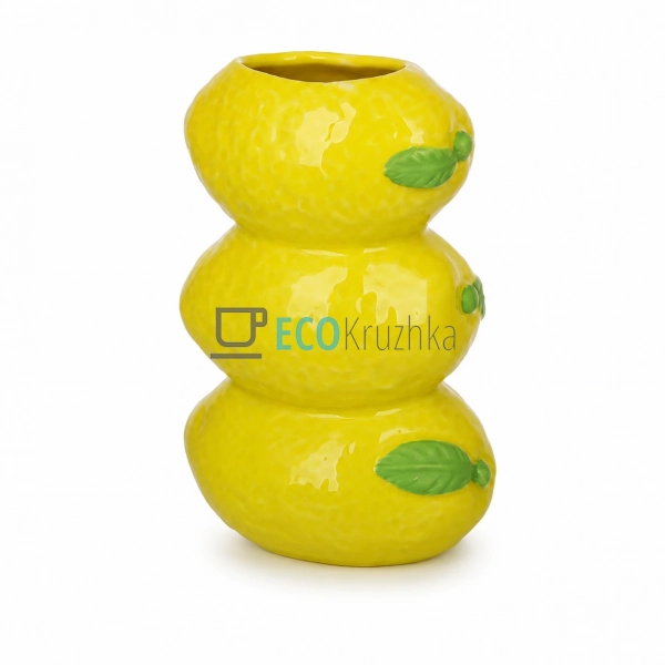 Керамічна ваза Lemon жовта 11×7,5×15,5 см (733-829) Керамічна ваза Lemon жовта 11×7,5×15,5 см (733-829)