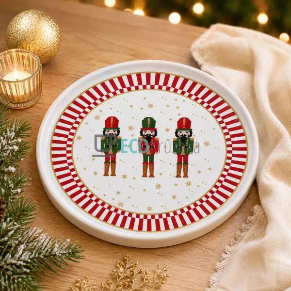 Святкова тарілка Christmas з бортиком 19,5 см для новорі ...