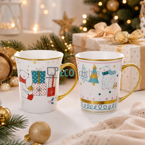 Набір порцелянових кухлів Christmas 300 мл, 2 шт., 2 диз ... Набір порцелянових кухлів Christmas 300 мл, 2 шт., 2 диз ...
